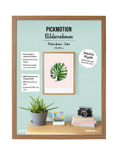 pickmotion-echtglas-rahmen-mdf-holzoptik-hell-f-r-art-poster image 1