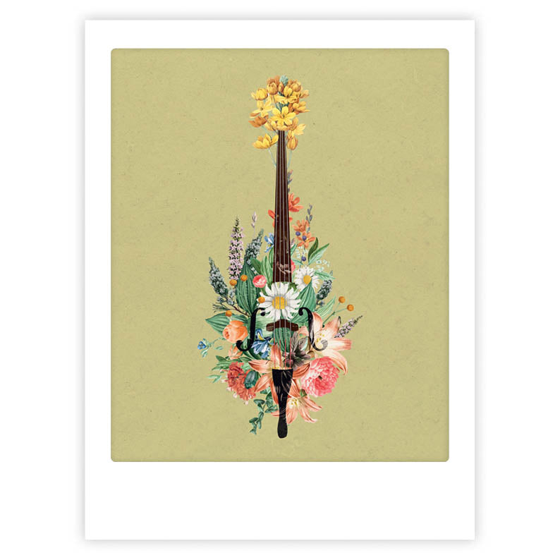 pickmotion-flower-violin-art-poster-mit-echtglas-rahmen image 1
