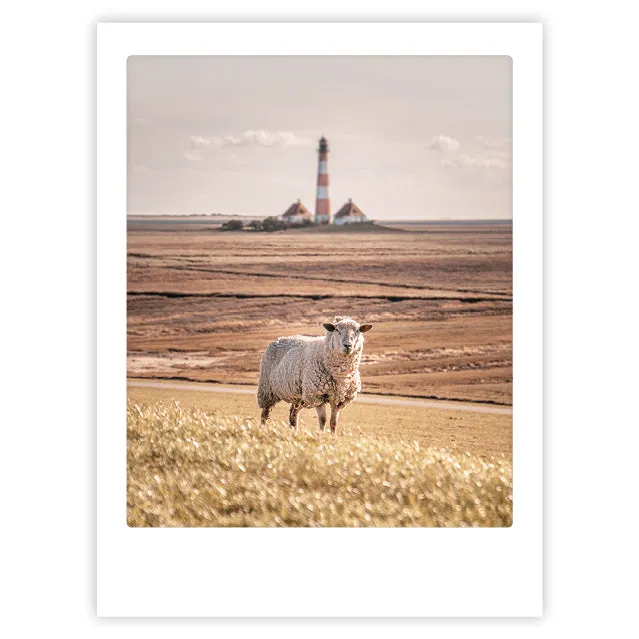 pickmotion-northern-lighthouse-art-poster-mit-echtglas-rahmen image 1