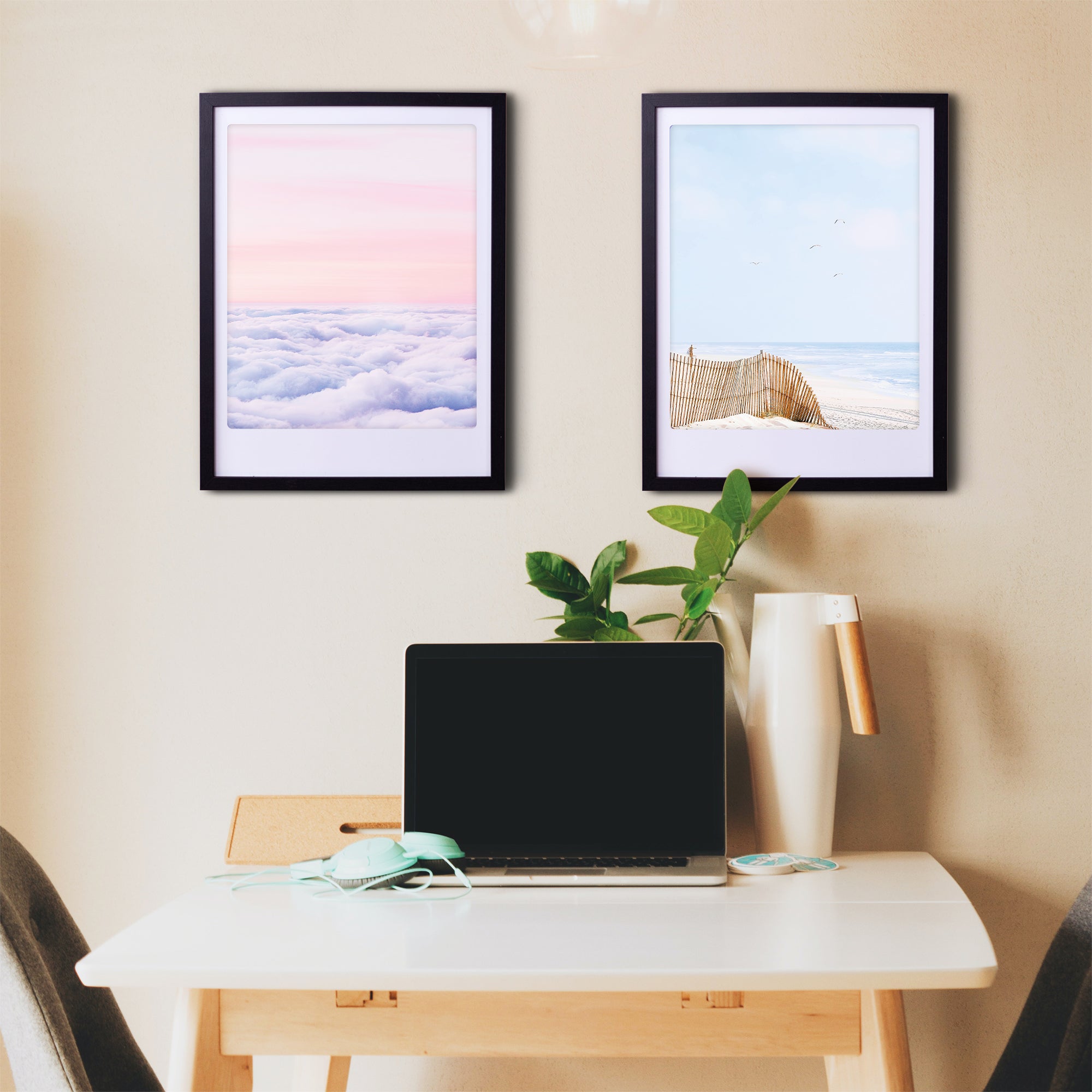 pickmotion-art-poster-pastel-clouds-mit-echtglas-rahmen image 2