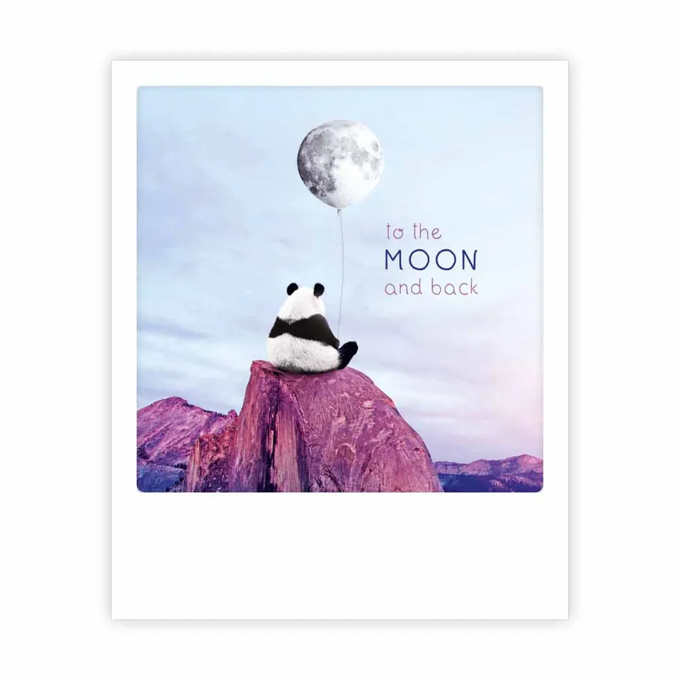 pickmotion-to-the-moon-panda-postkarte-sofortbild-stil image 1