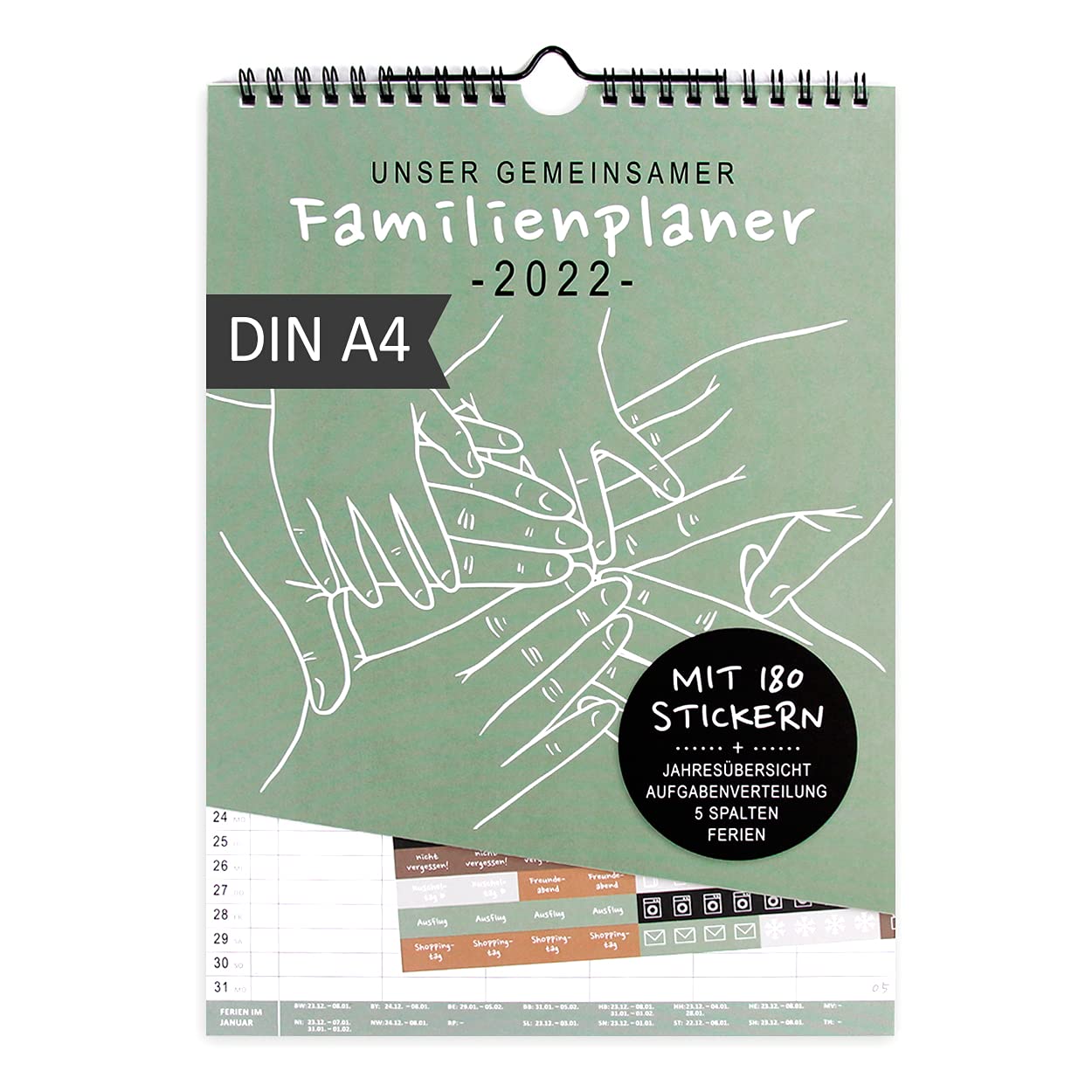gr-tz-verlag-familienplaner-wandkalender-a4-mit-5-spalten-180-stickern image 1