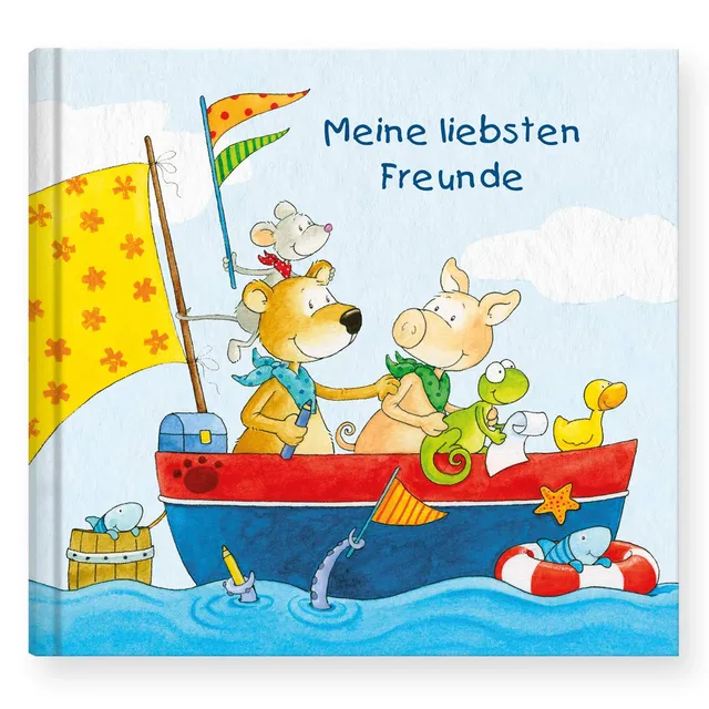 gr-tz-verlag-freundebuch-kindergarten-und-schule-tiermotive-hardcover-17-x-16-cm image 1