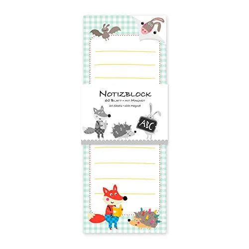 gr-tz-verlag-notizblock-kinder-tiere-fuchs-igel-magnetblock-8-x-21-cm-60-blatt-b image 1