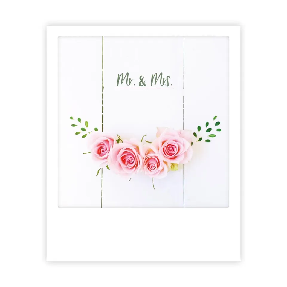 pickmotion-postkarte-mr-and-mrs-sofortbild-karte-hochzeit image 1