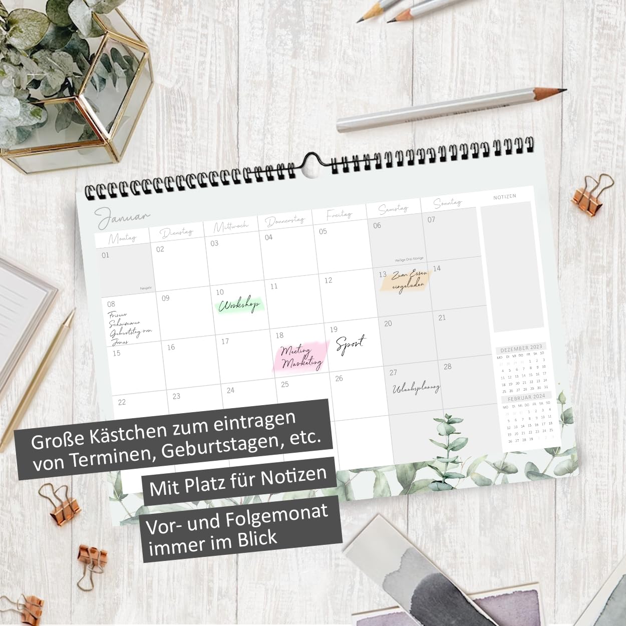 gr-tz-verlag-monatskalender-2024-wandkalender-a4-quer-floral image 3