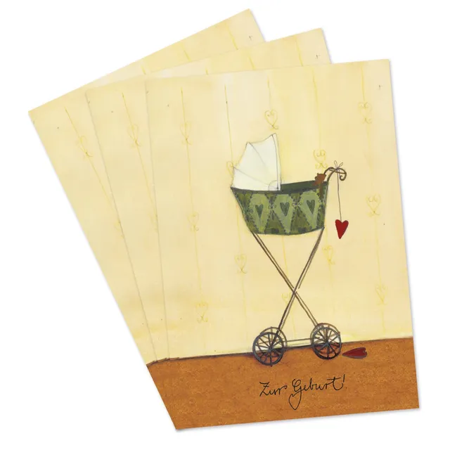 gr-tz-verlag-3er-set-gl-ckwunschkarten-zur-geburt-silke-leffler-klappkarten image 1