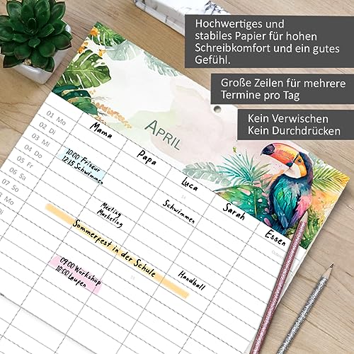 gr-tz-verlag-familienplaner-2024-5-spalten-tiere-wandkalender-22x43-cm image 8