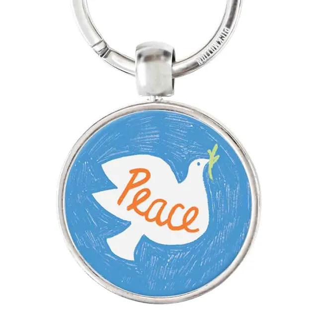 pickmotion-peace-dove-schl-sselanh-nger-mit-reliefdruck image 1