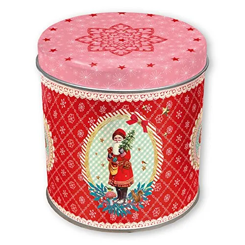 gr-tz-verlag-retro-keksdose-weihnachtsmann-klein-rund-rot-blech-ca-10-cm image 1