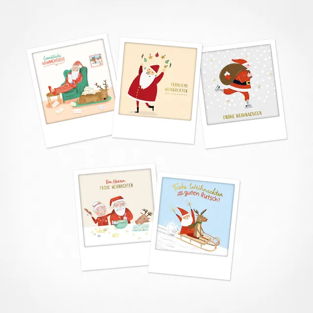 pickmotion-glanzvolle-weihnachzeit-5er-kleine-postkarten-set-9x11-cm image 1