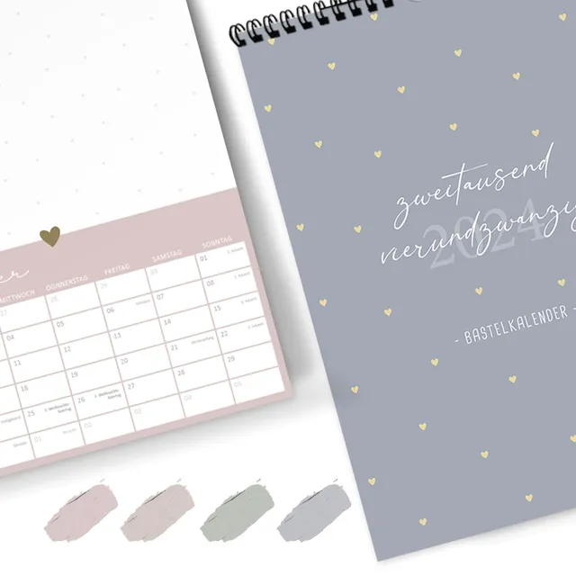 gr-tz-verlag-bastelkalender-2024-wandkalender-a4-goldfolie-fotokalender-zum-selb image 1
