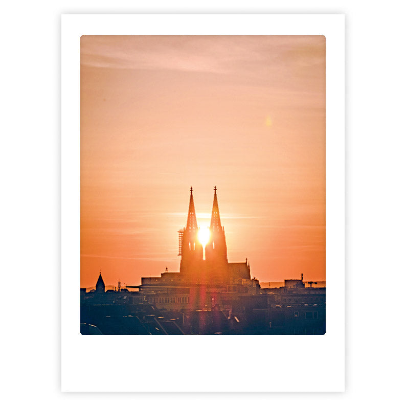 pickmotion-art-poster-sunset-in-cologne-mit-echtglas-rahmen image 1