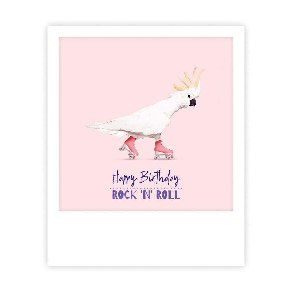 pickmotion-rollerskating-parrot-postkarte-sofortbild-stil image 1