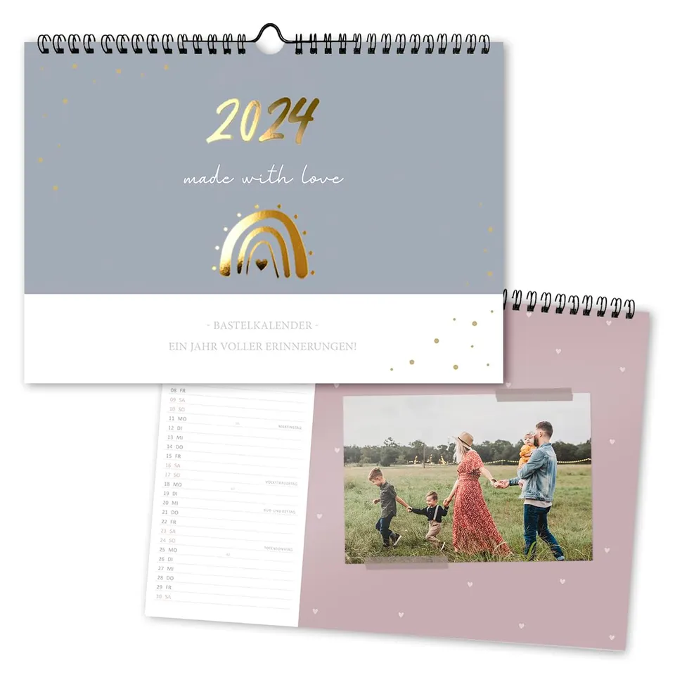 gr-tz-verlag-bastelkalender-2024-blattgold-wandkalender-a4-querformat-zum-selbst image 1