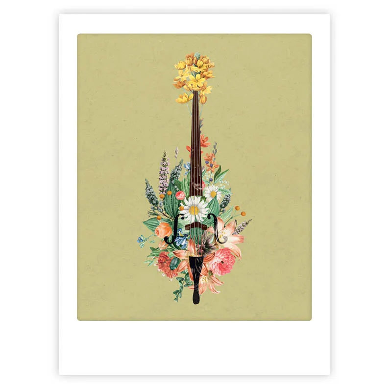pickmotion-flower-violin-art-poster-mit-echtglas-rahmen image 1