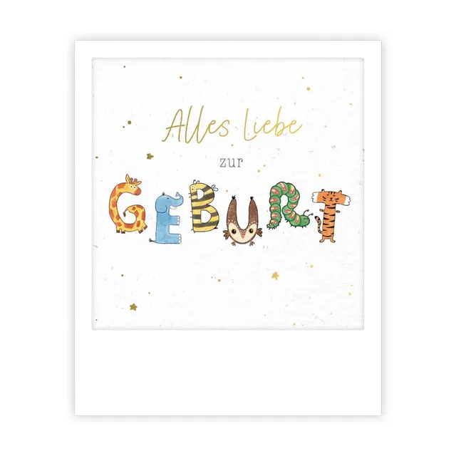 pickmotion-alles-liebe-zur-geburt-kleine-postkarte-geburtskarte image 1
