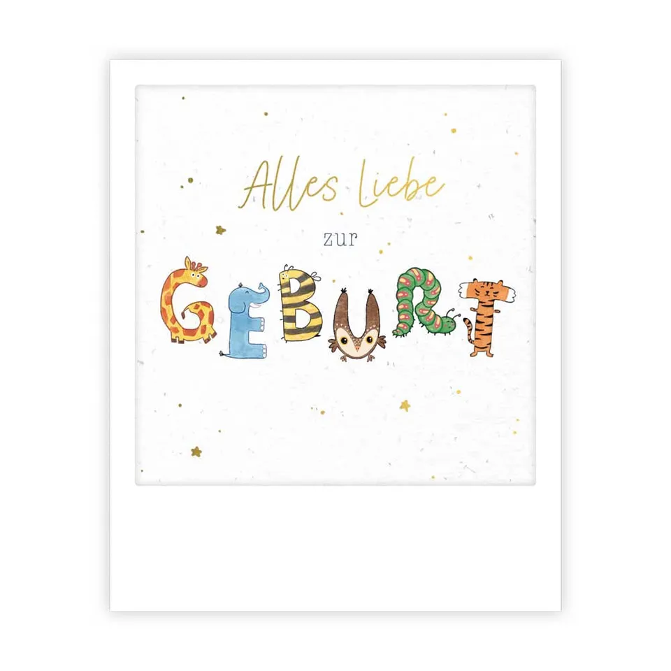 pickmotion-alles-liebe-zur-geburt-kleine-postkarte-geburtskarte image 1