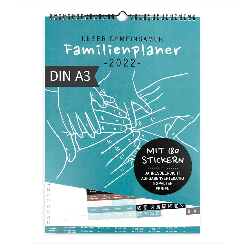 gr-tz-verlag-familienplaner-5-spalten-din-a3-xl-wandkalender-mit-stickern image 1