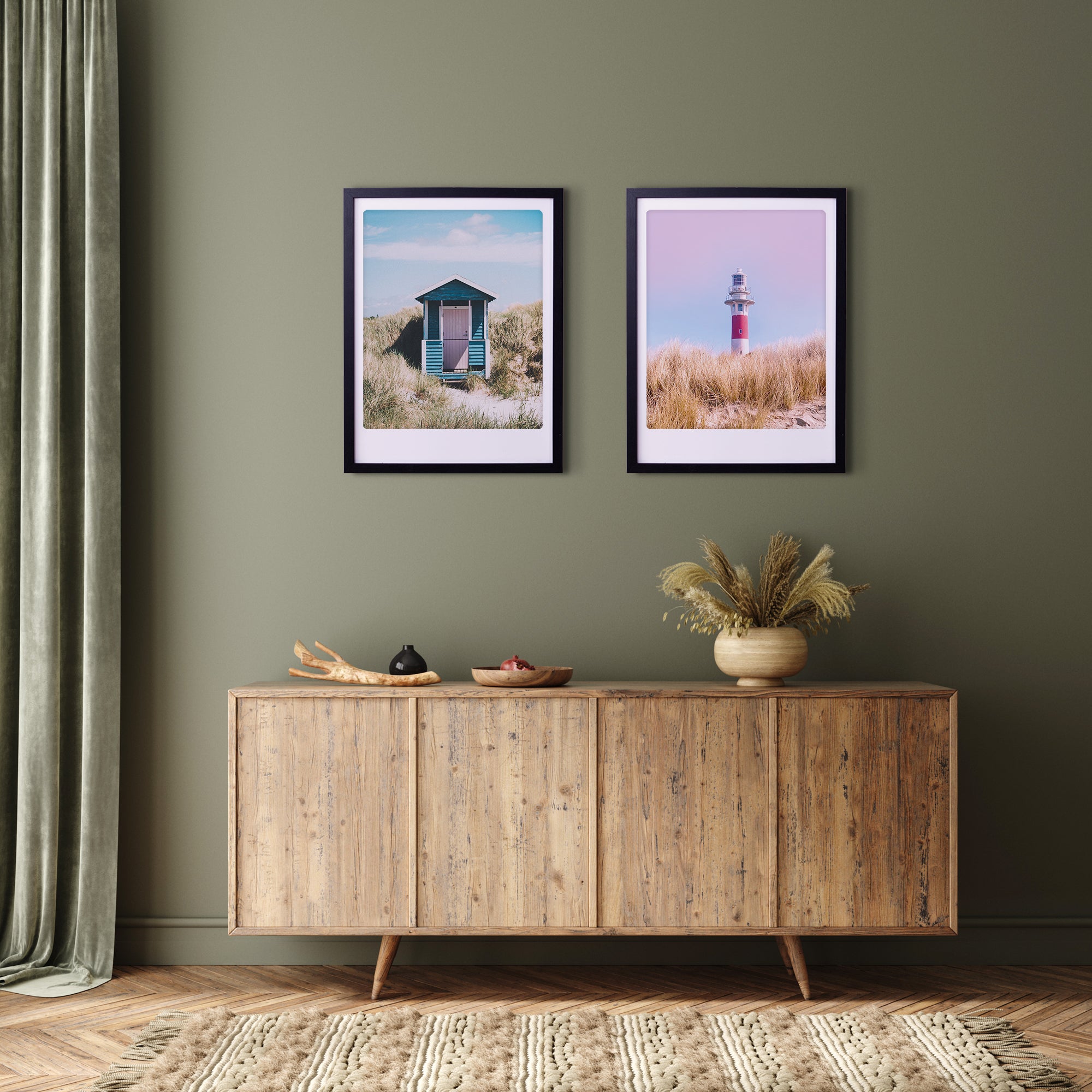 pickmotion-sunset-lighthouse-art-poster-mit-echtglas-rahmen image 2