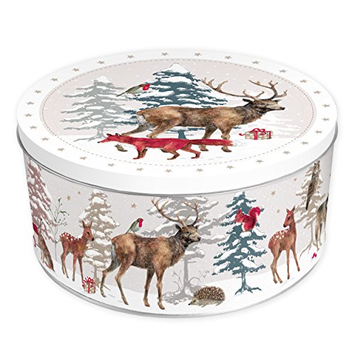 gr-tz-verlag-keksdose-retro-rund-rot-blech-weihnachtswald image 5