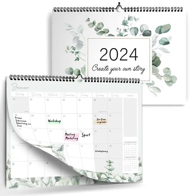 gr-tz-verlag-monatskalender-2024-wandkalender-a4-quer-floral image 1