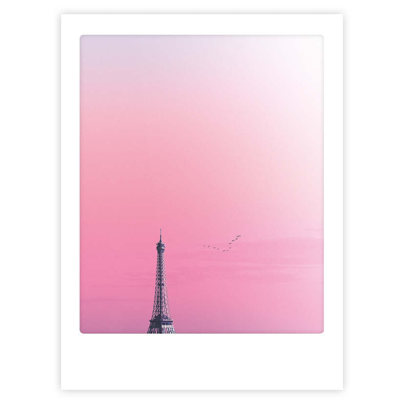 pickmotion-pink-paris-art-poster-mit-echtglas-rahmen image 1