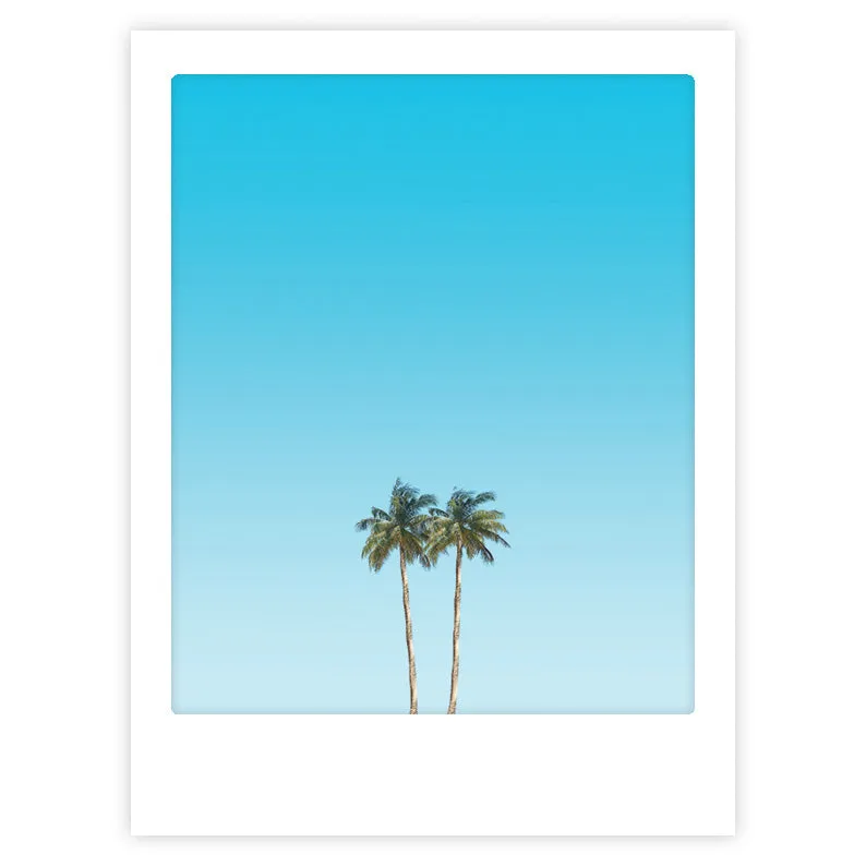 pickmotion-happy-palm-trees-art-poster-mit-echtglas-rahmen image 1