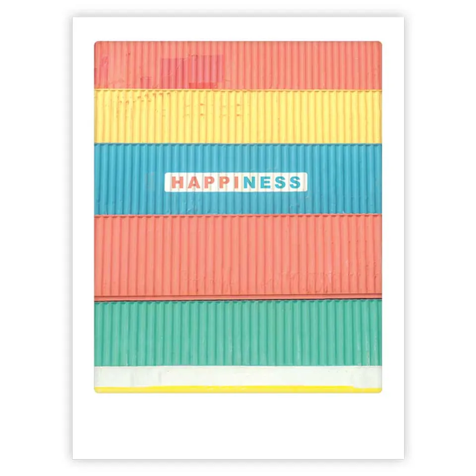 pickmotion-colorful-containers-art-poster-mit-echtglas-rahmen image 1