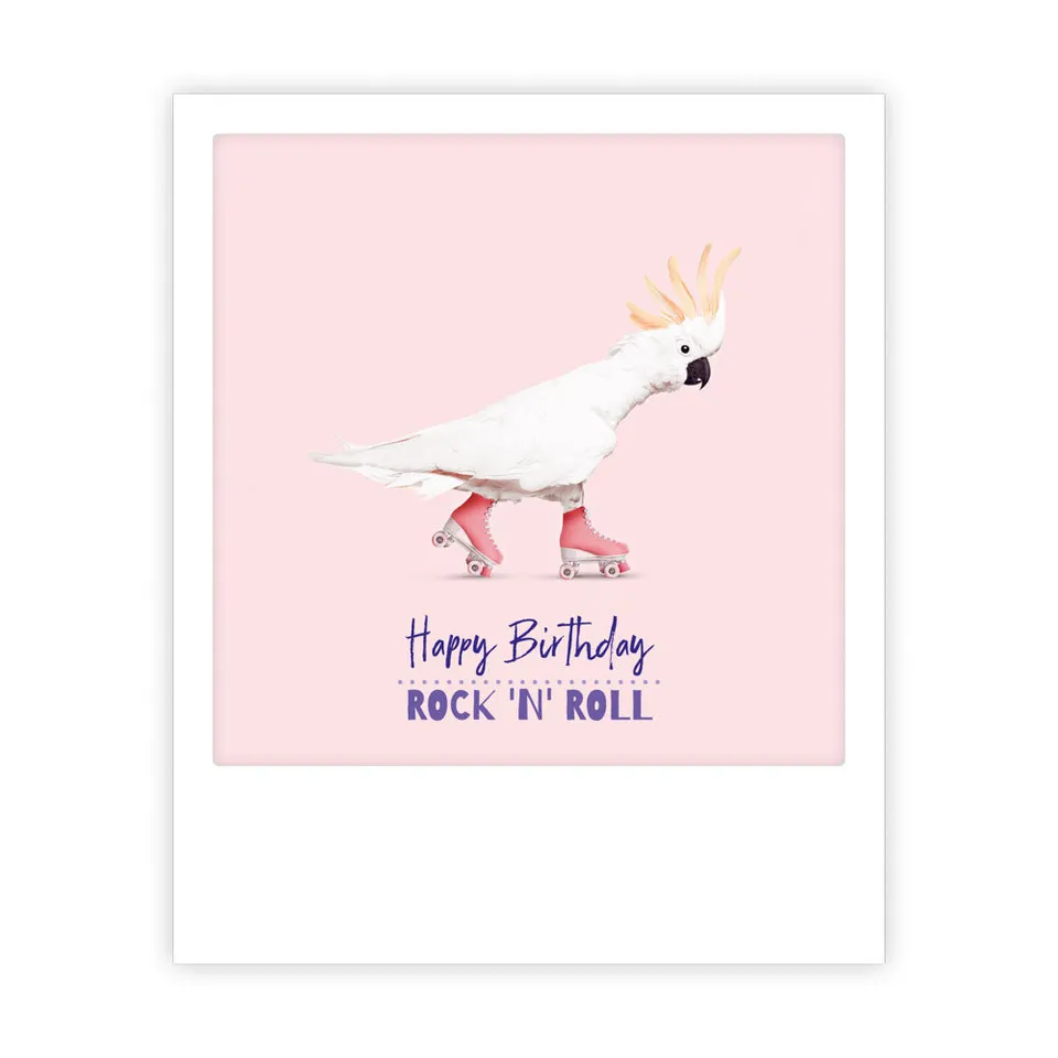 pickmotion-rollerskating-parrot-postkarte-sofortbild-stil image 1