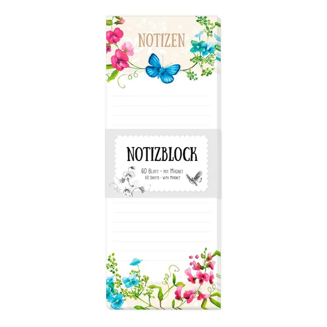gr-tz-verlag-magnet-notizblock-blumenranken-einkaufsliste-liniert-8-x-21-cm-60-b image 1