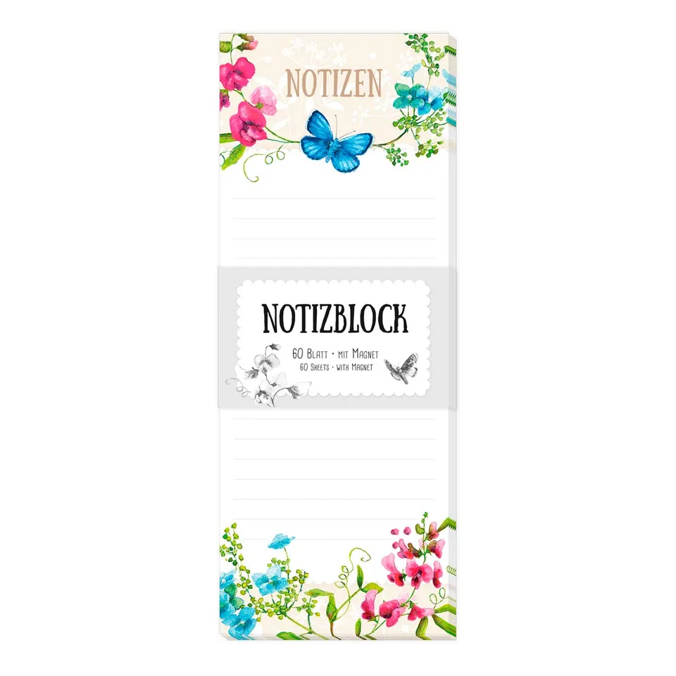 gr-tz-verlag-magnet-notizblock-blumenranken-einkaufsliste-liniert-8-x-21-cm-60-b image 1