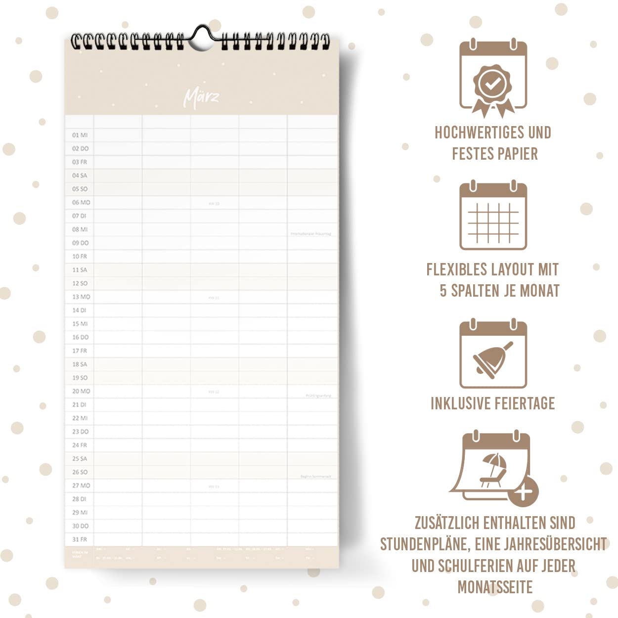 gr-tz-verlag-familienplaner-2023-blattgold-wandkalender-22-x-43-cm-5-spalten image 4