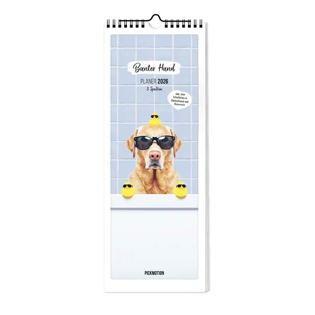 pickmotion-planer-bunter-hund-2026-format-15x40-cm image 1