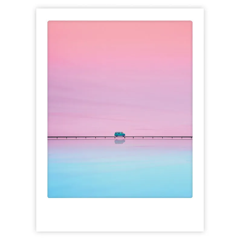 pickmotion-art-poster-on-the-road-wandposter-mit-echtglas-rahmen-option image 1