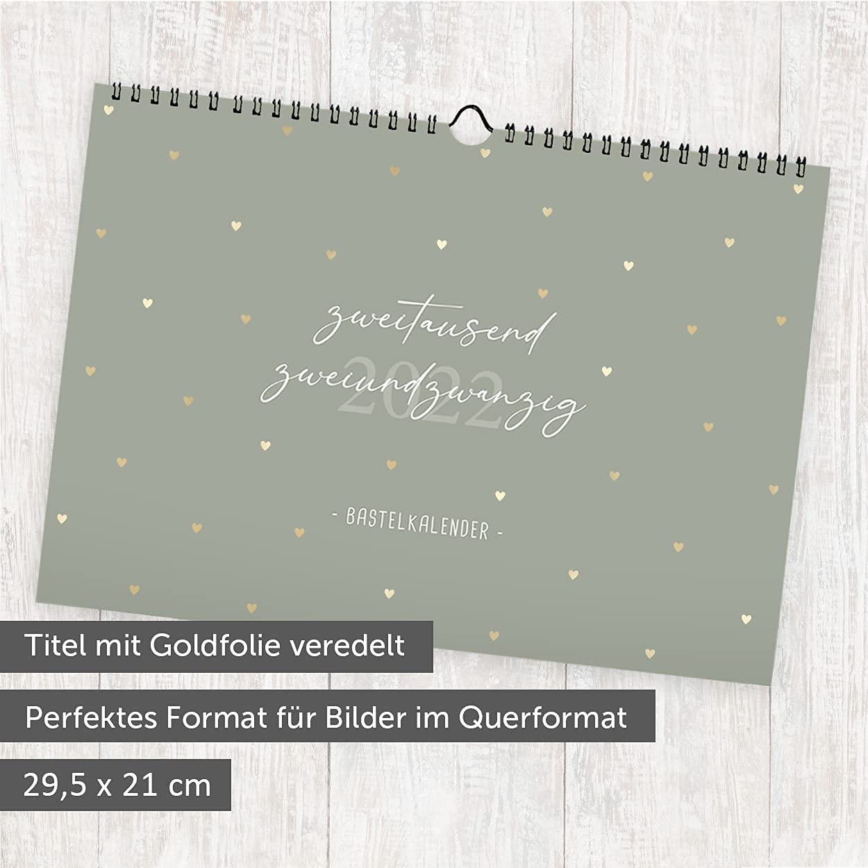 gr-tz-verlag-bastelkalender-2022-din-a4-quer-goldherzen-wandkalender image 5
