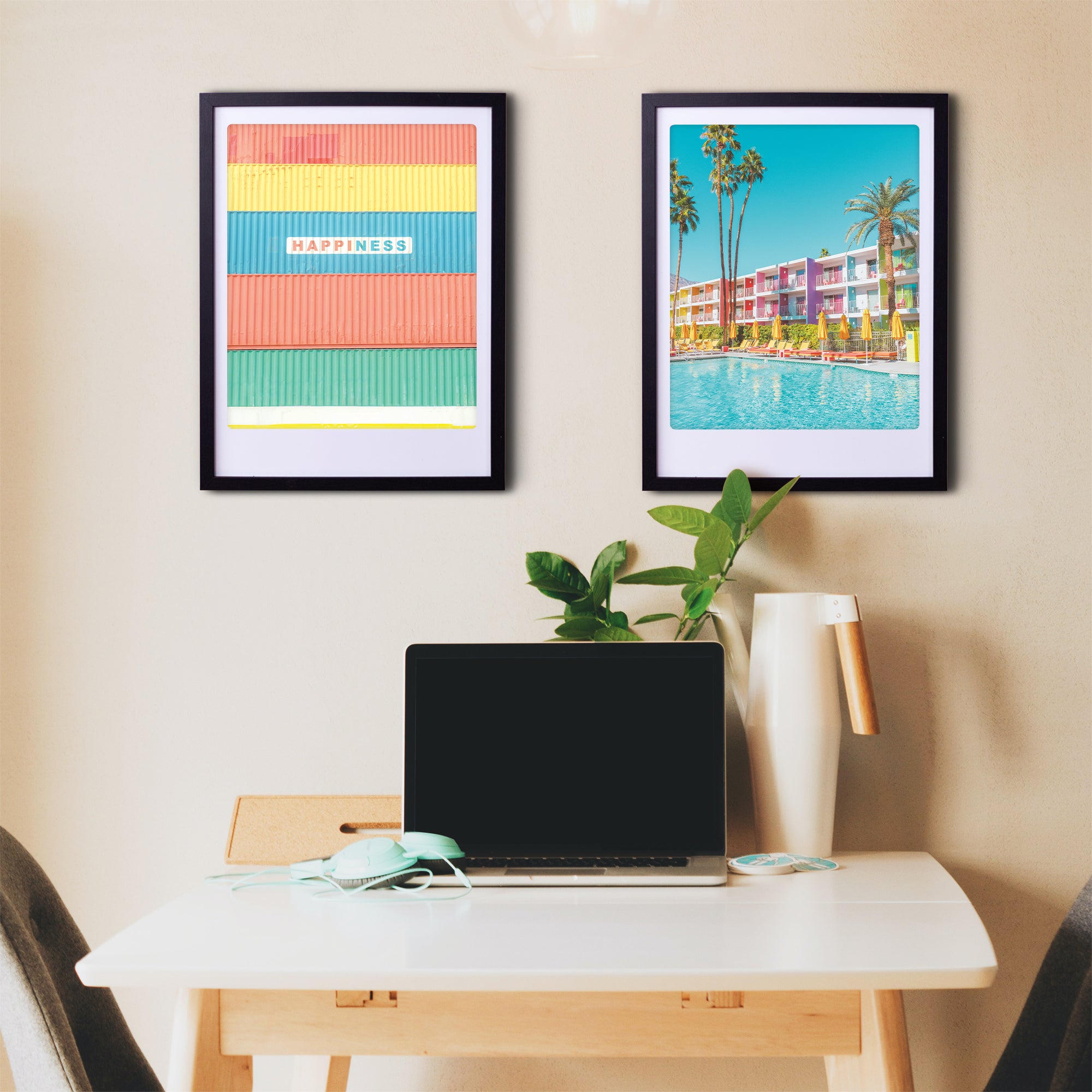 pickmotion-colorful-containers-art-poster-mit-echtglas-rahmen image 2