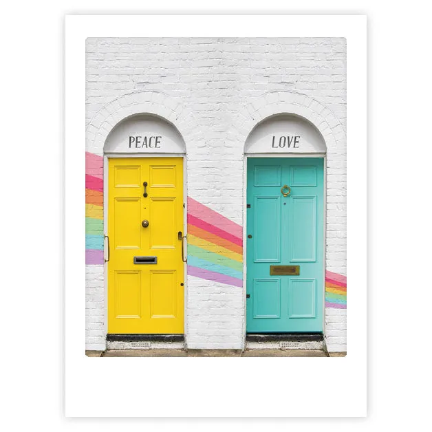 pickmotion-art-poster-love-and-peace-mit-echtglas-rahmen image 1