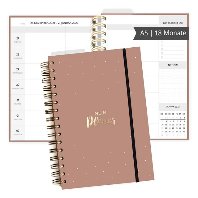 gr-tz-verlag-terminplaner-2021-2022-din-a5-organizer-ros-18-monate image 1