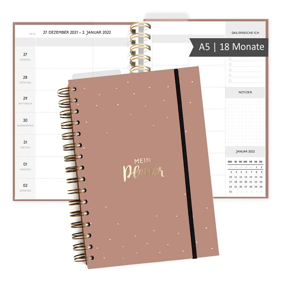 gr-tz-verlag-terminplaner-2021-2022-din-a5-organizer-ros-18-monate image 1