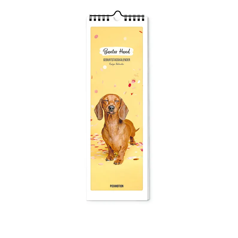 pickmotion-geburtstagskalender-bunter-hund-12x36-cm image 1