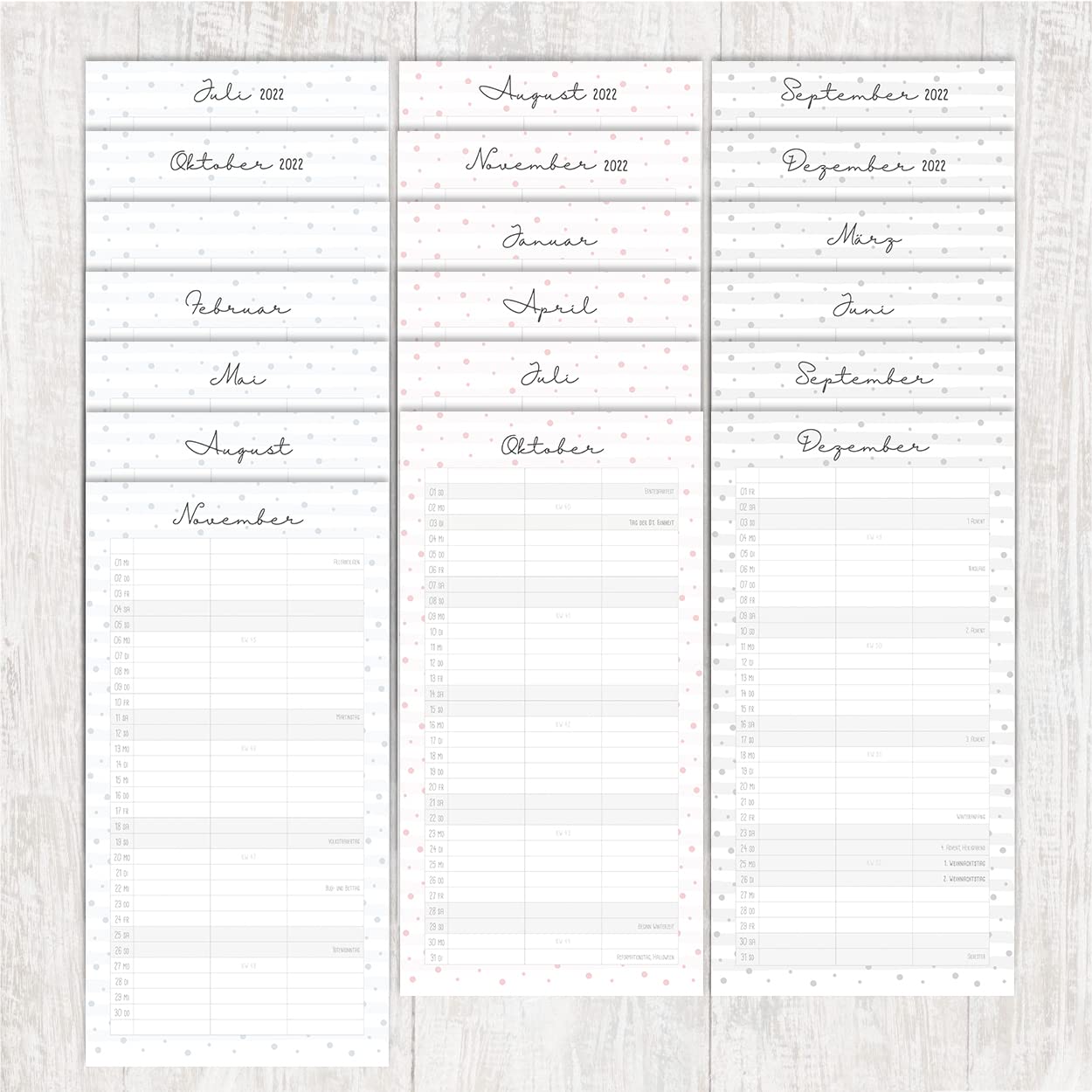 gr-tz-verlag-planer-f-r-zwei-2023-blattgold-wandkalender-3-spaltig image 6