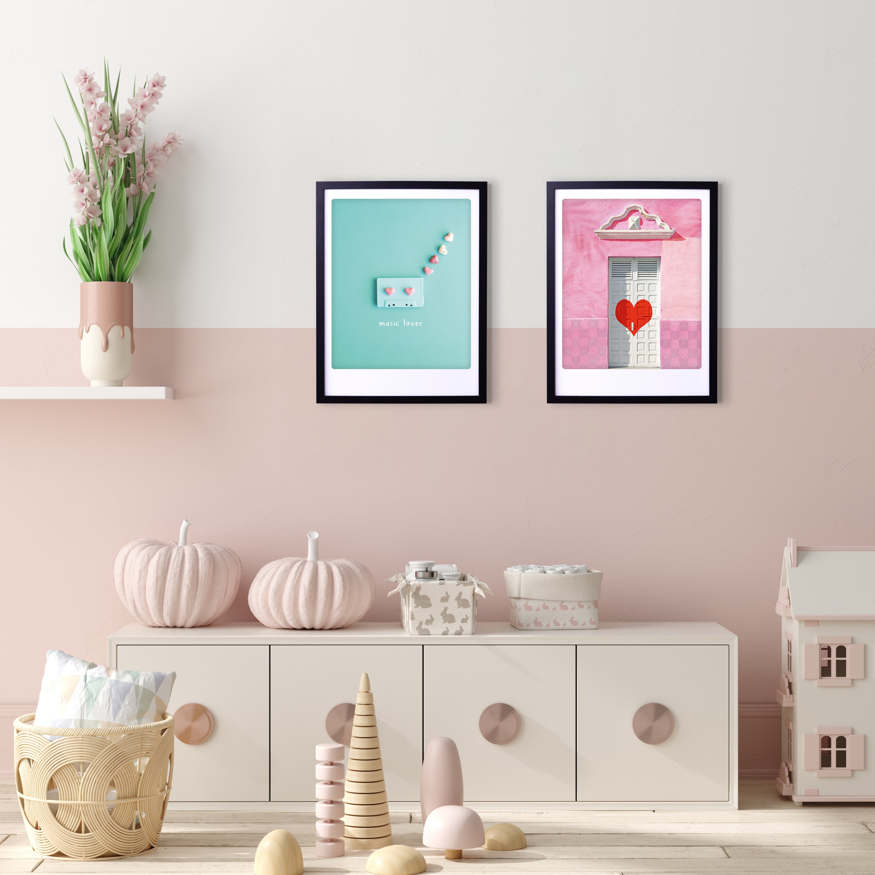 pickmotion-art-poster-love-is-where-the-heart-is-mit-echtglas-rahmen image 2