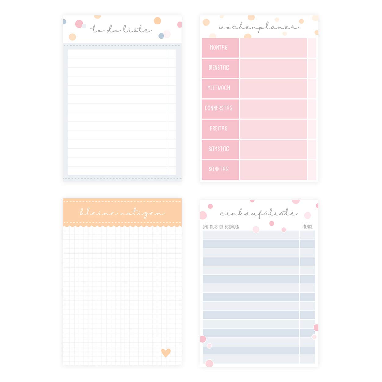 gr-tz-verlag-4er-set-notizbl-cke-a6-to-do-liste-notizblock-wochenplaner-und-eink image 1