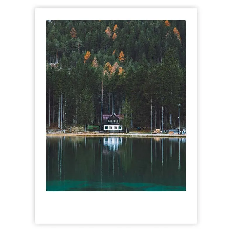 pickmotion-art-poster-house-in-the-forest-mit-echtglas-rahmen image 1