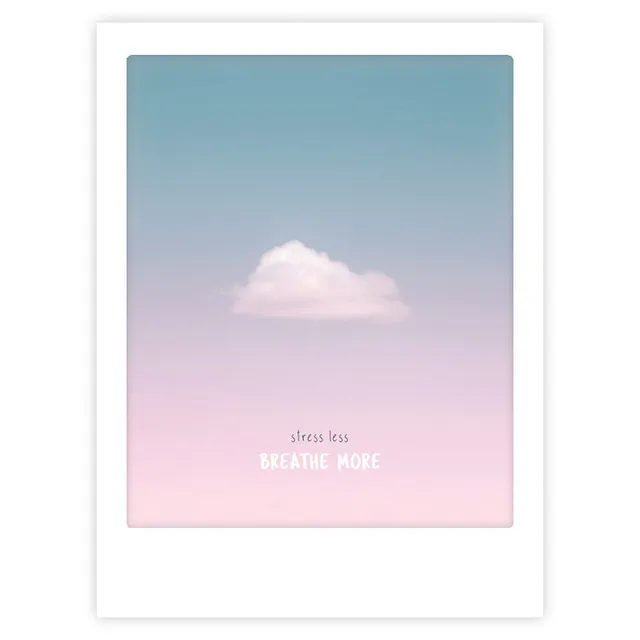 pickmotion-less-stress-art-poster-mit-echtglas-rahmen image 1