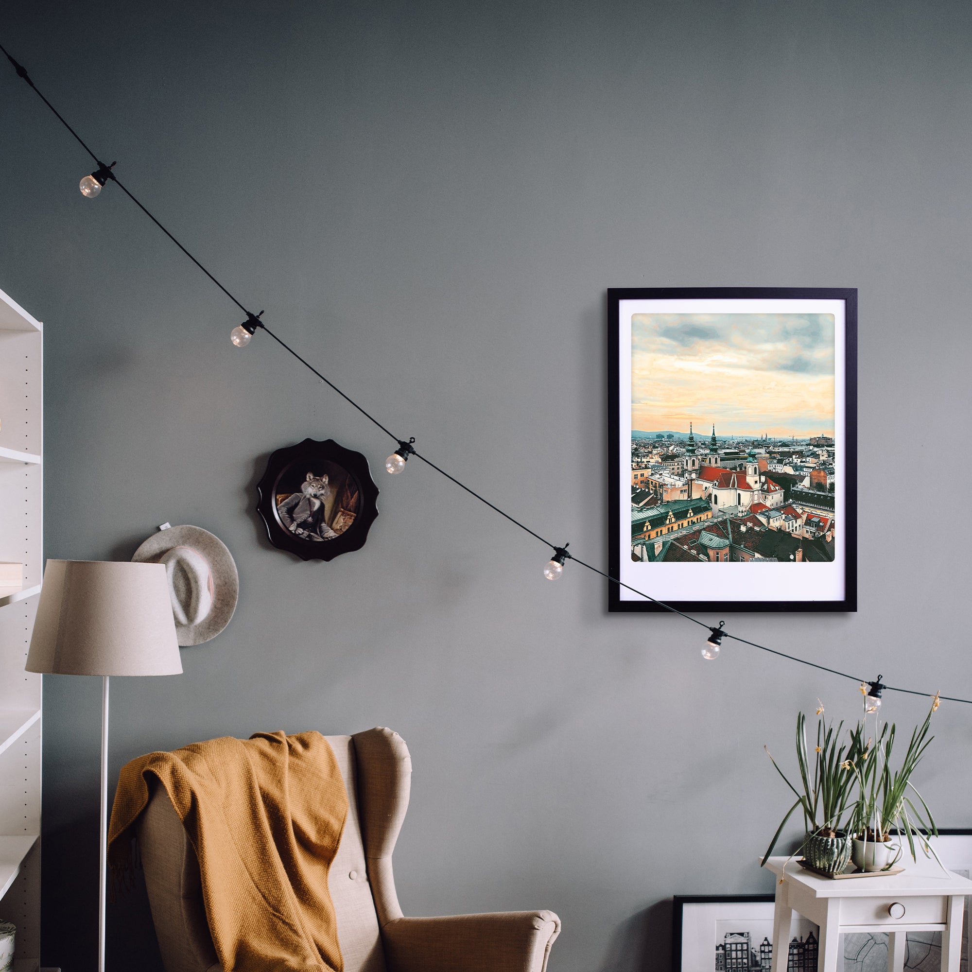 pickmotion-blick-ber-die-stadt-art-poster-mit-echtglas-rahmen image 2