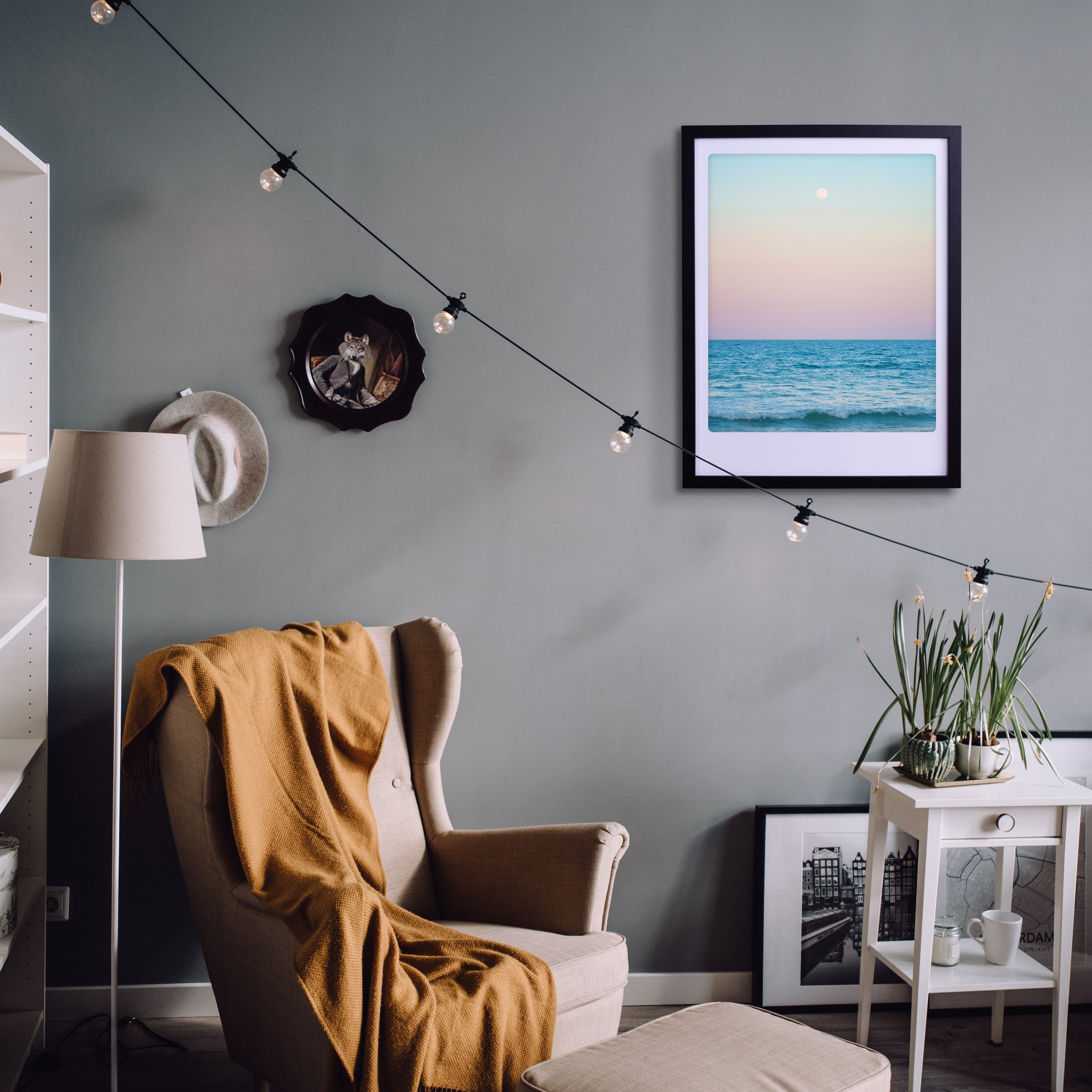 pickmotion-calm-sea-art-poster-mit-echtglas-rahmen image 2