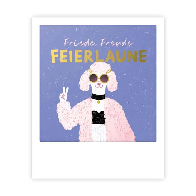 pickmotion-kleine-postkarte-friede-freude-feierlaune image 1