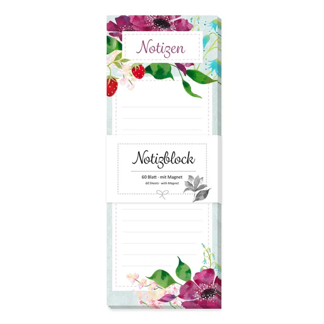 gr-tz-verlag-magnet-notizblock-bunte-blumen-einkaufsliste-liniert-8-x-21-cm-60-b image 1